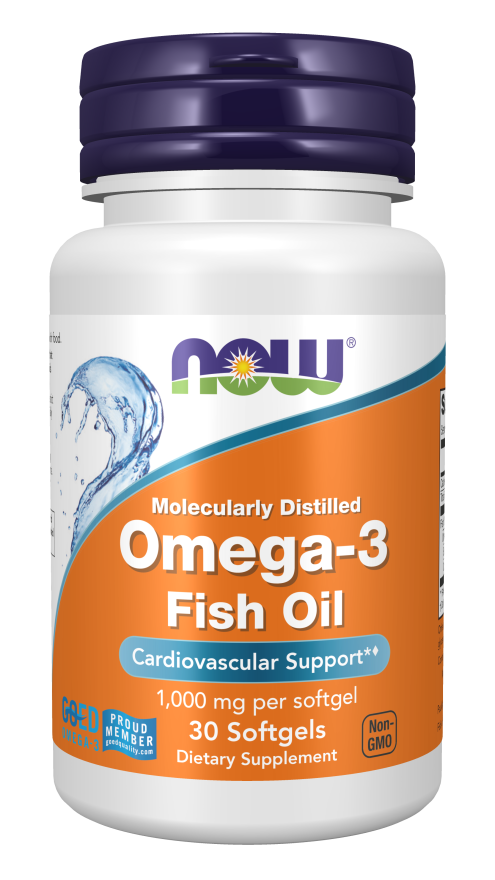 Omega-3 Fish Oil, Molecularly Distilled Softgels