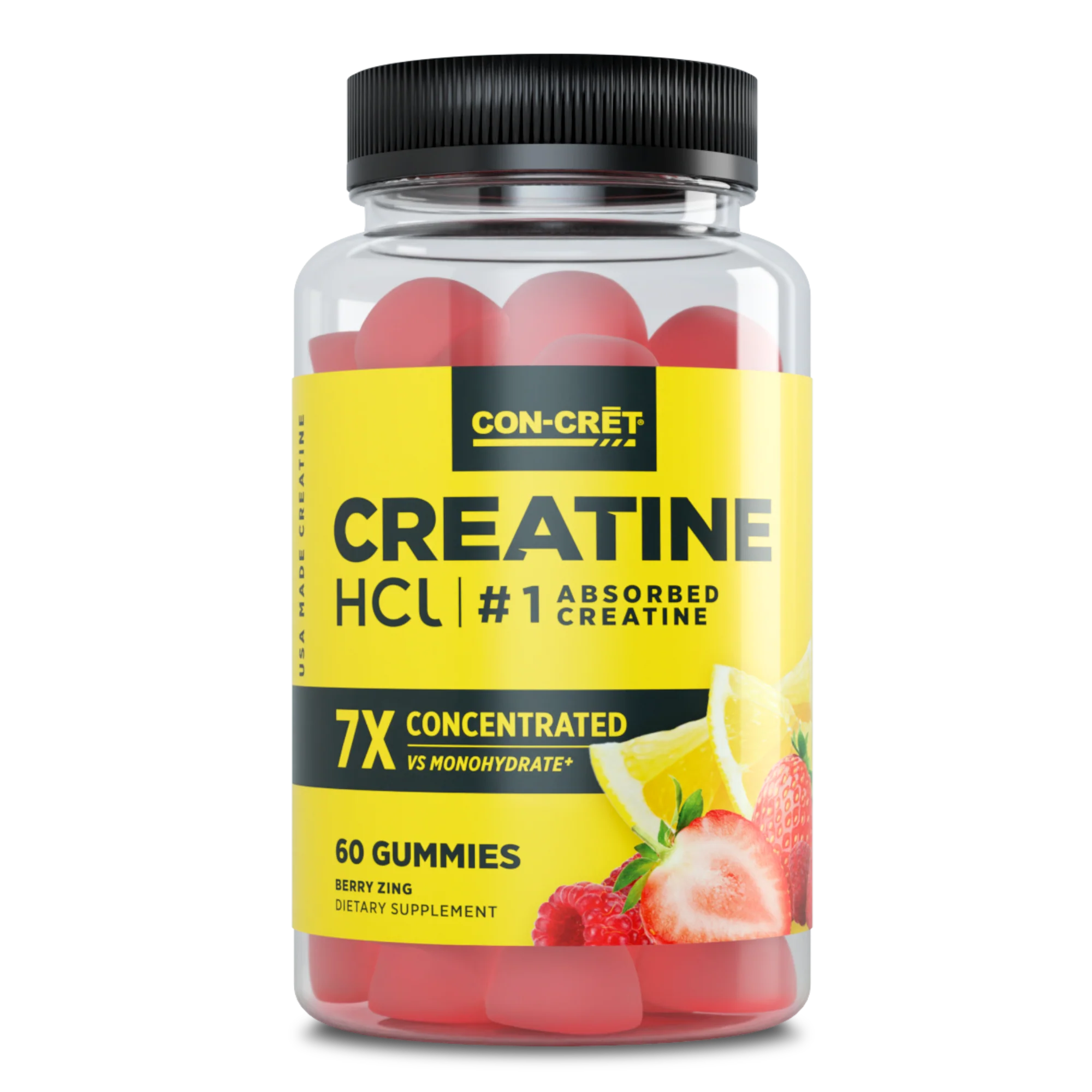 Creatine HCl Gummies, Sour Berry Zing Flavor
